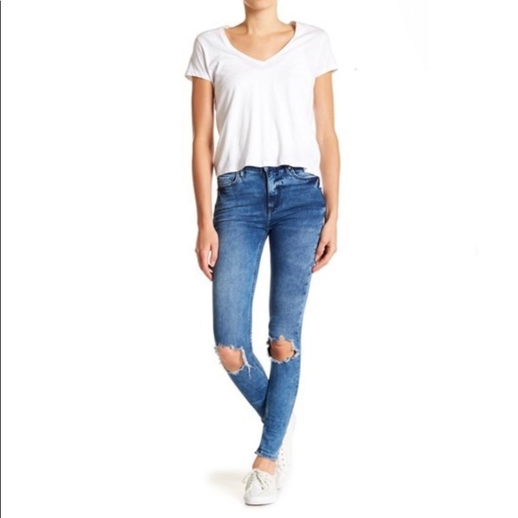 Free People Denim - Free People Busted Knee Skinny Jeans Sz 28 L